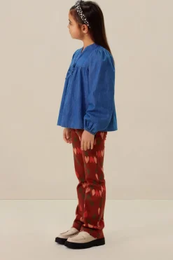 Bruine flared legging met hartjes print