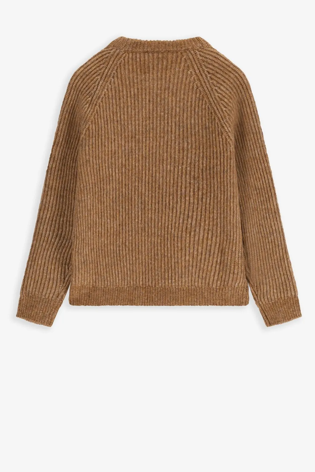 Bruine gebreide trui met raglan mouwen