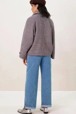 Bruine geruite trenchcoat