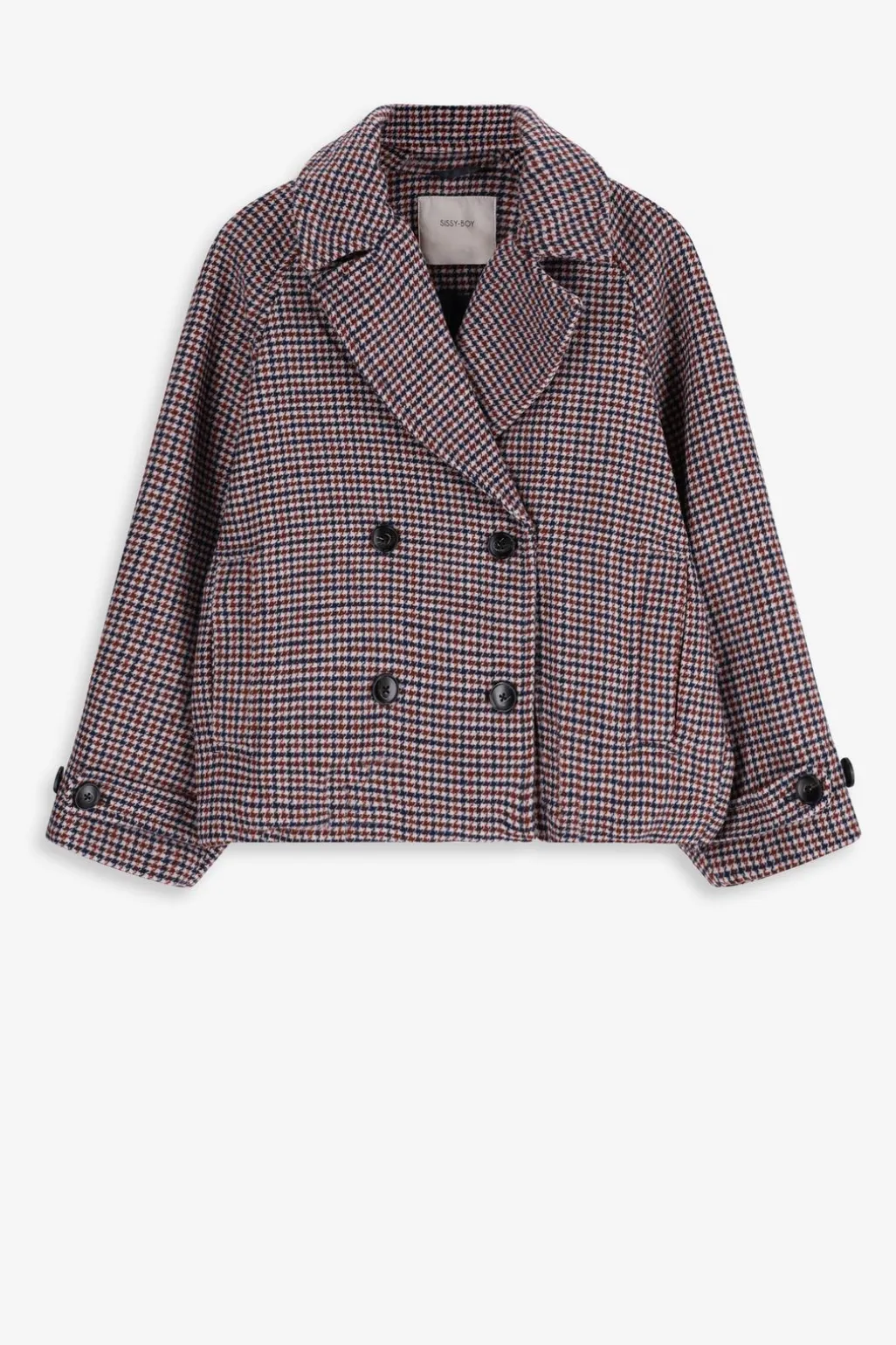 Bruine geruite trenchcoat
