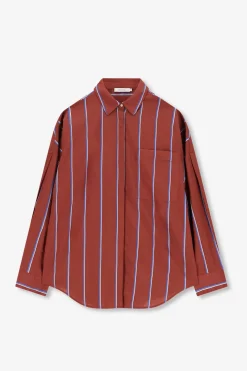 Bruine gestreepte blouse
