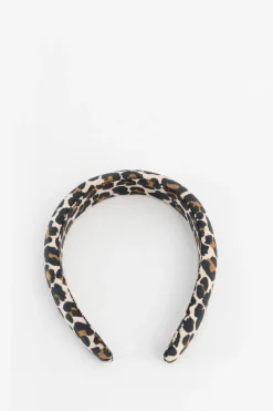 Bruine haarband met leopard print