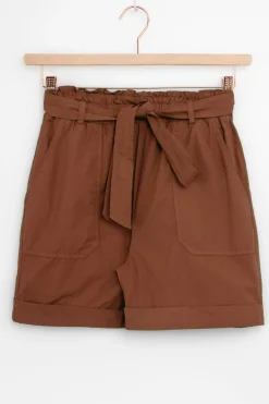 Bruine high waist poplin shorts