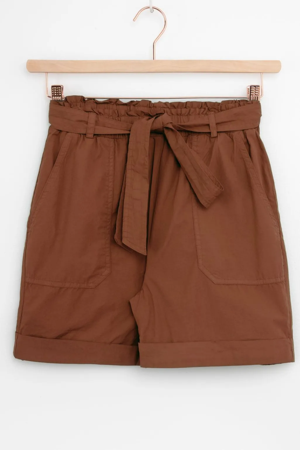 Bruine high waist poplin shorts