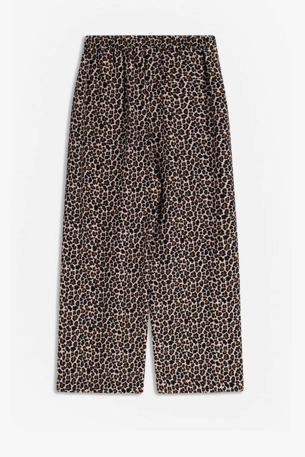 Bruine high waist wide leg broek met leopard print