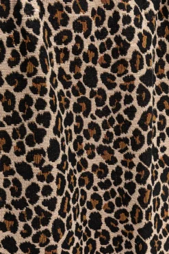 Bruine jacquard geweven sprei met leopard print (200x250 CM)