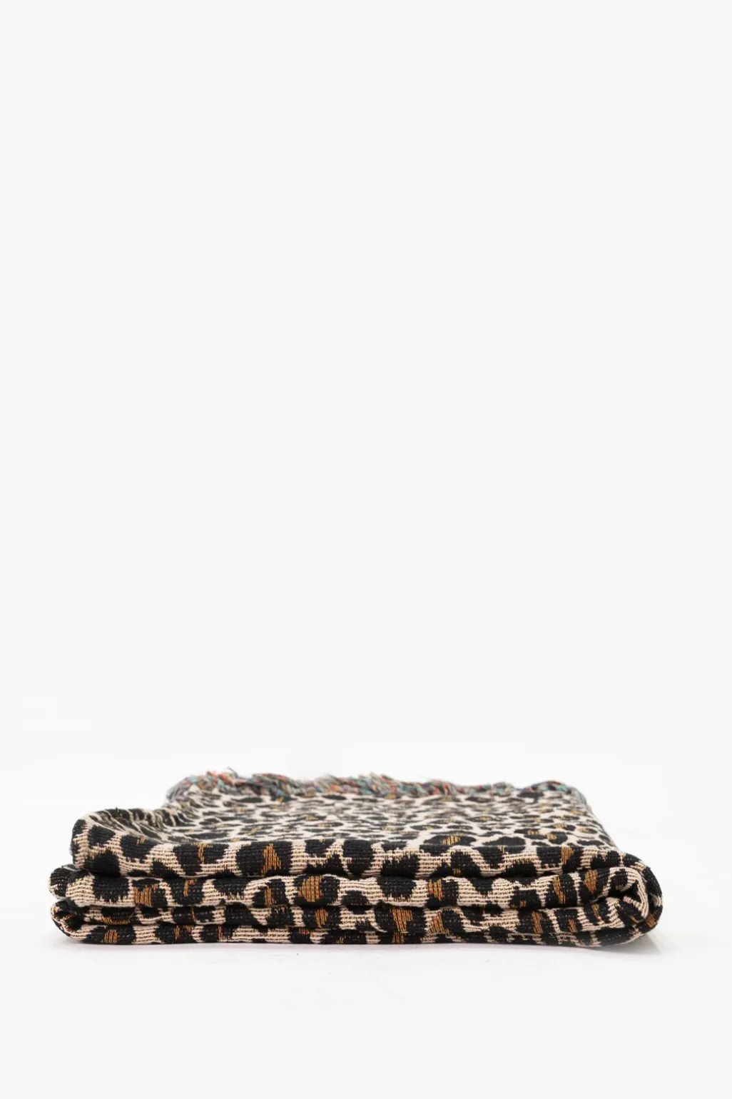 Bruine jacquard geweven sprei met leopard print (200x250 CM)