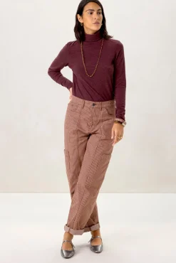 Bruine jersey top met turtle neck