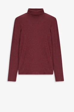 Bruine jersey top met turtle neck