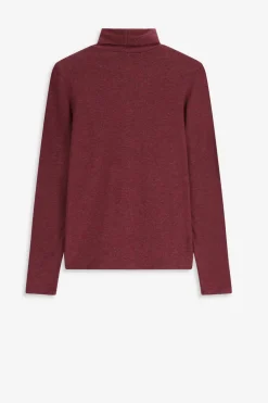 Bruine jersey top met turtle neck