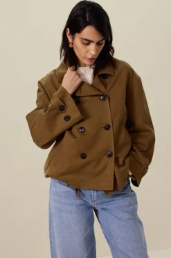 Bruine korte trenchcoat