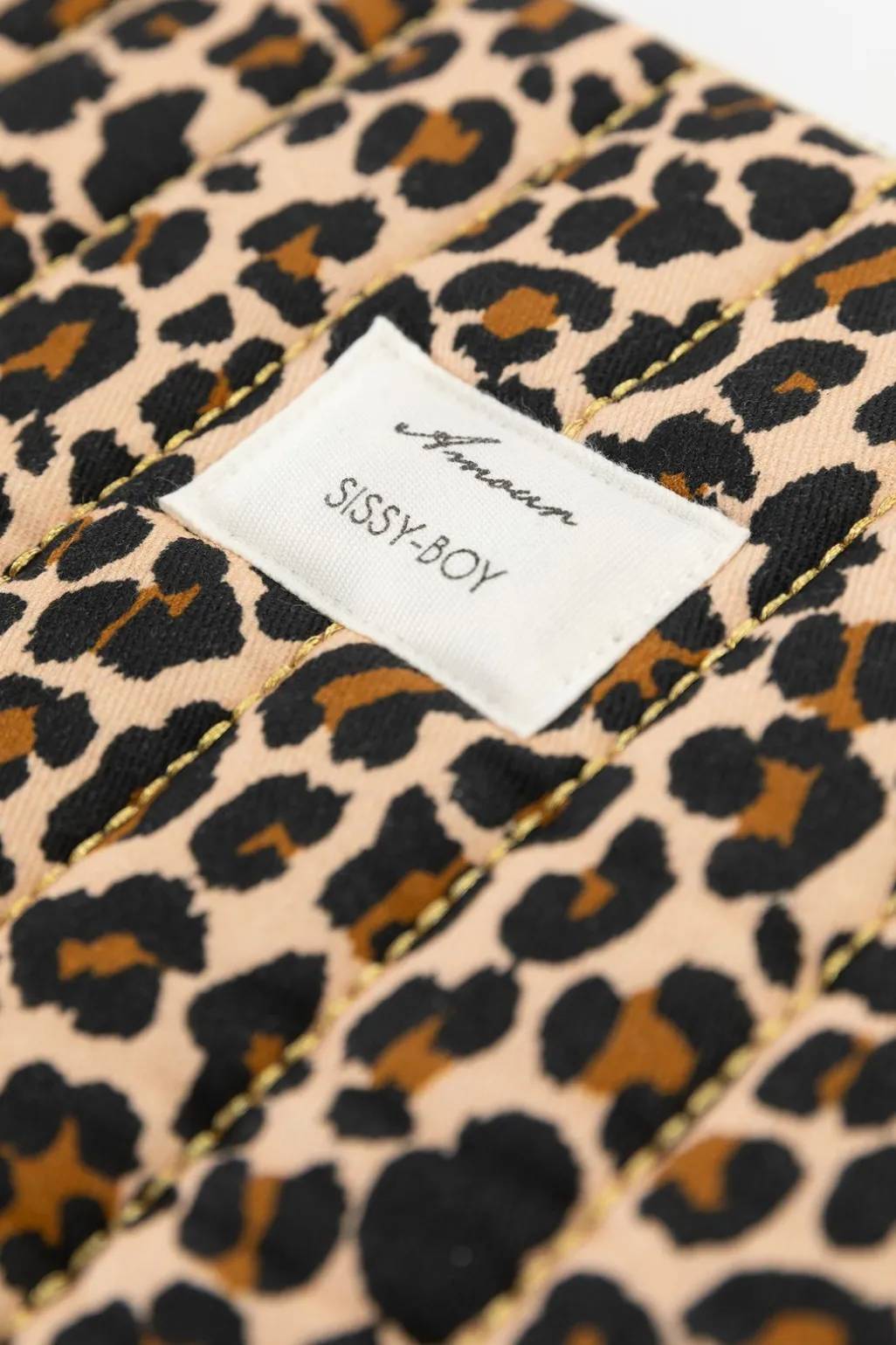 Bruine laptophoes met leopard print