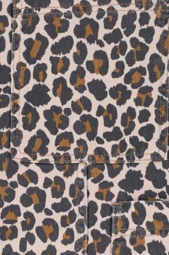 Bruine mid waist balloon leg jeans met leopard print