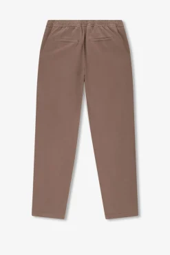 Bruine mid-rise chino met elastische taille