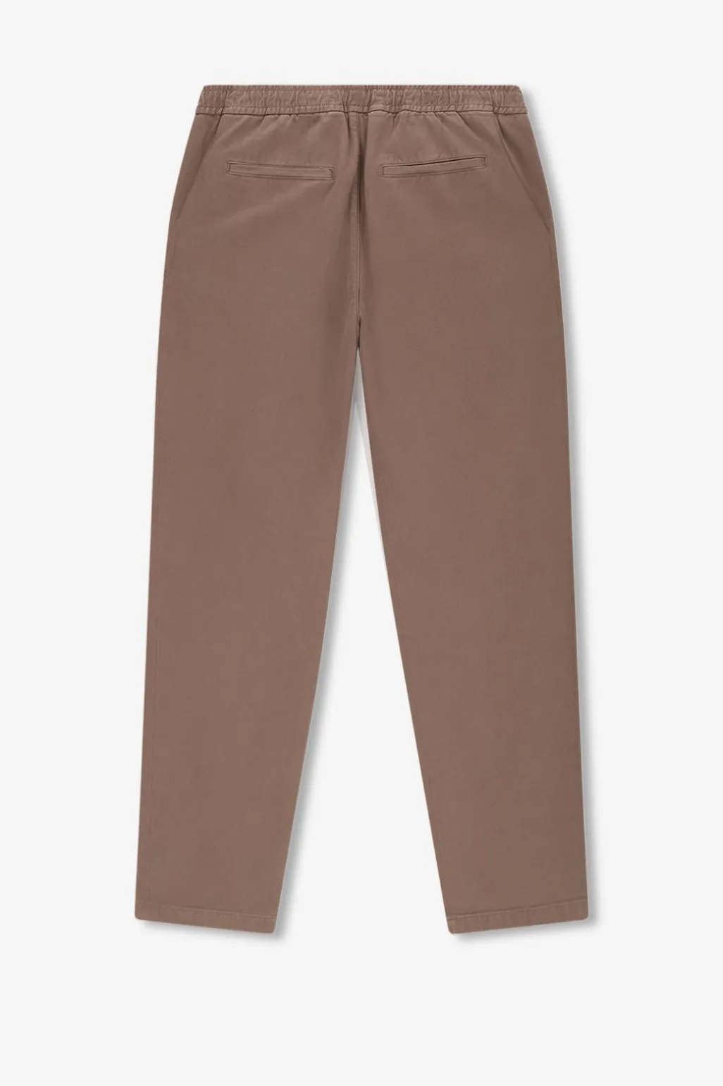 Bruine mid-rise chino met elastische taille