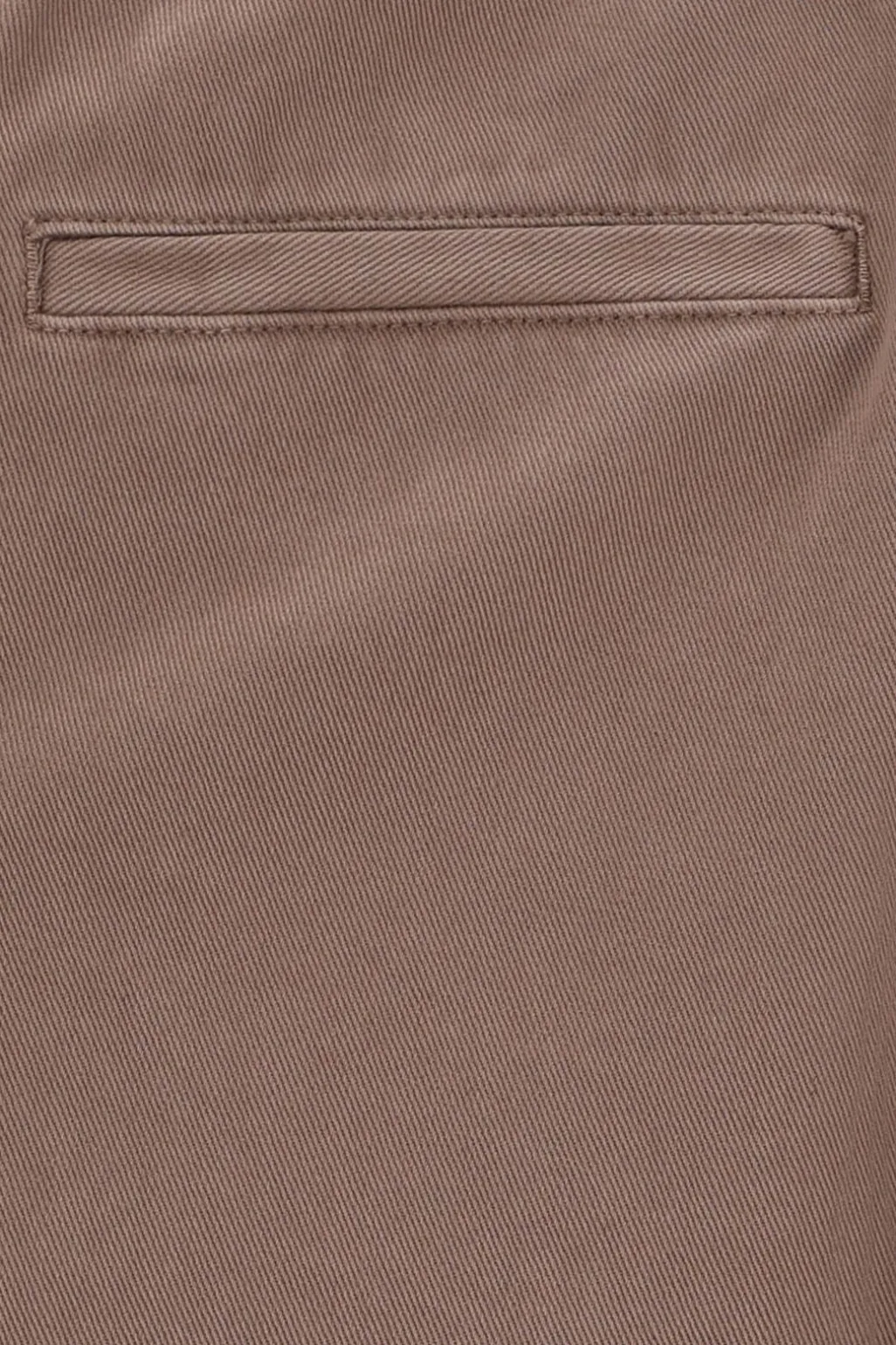 Bruine mid-rise chino met elastische taille