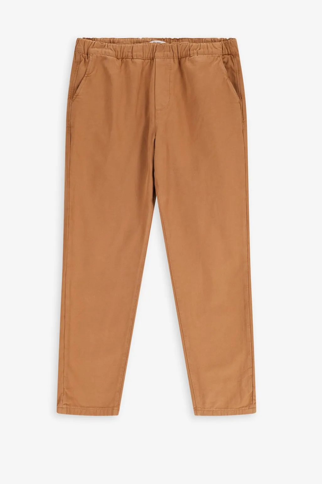 Bruine mid-rise katoenen broek met aantrekkoord