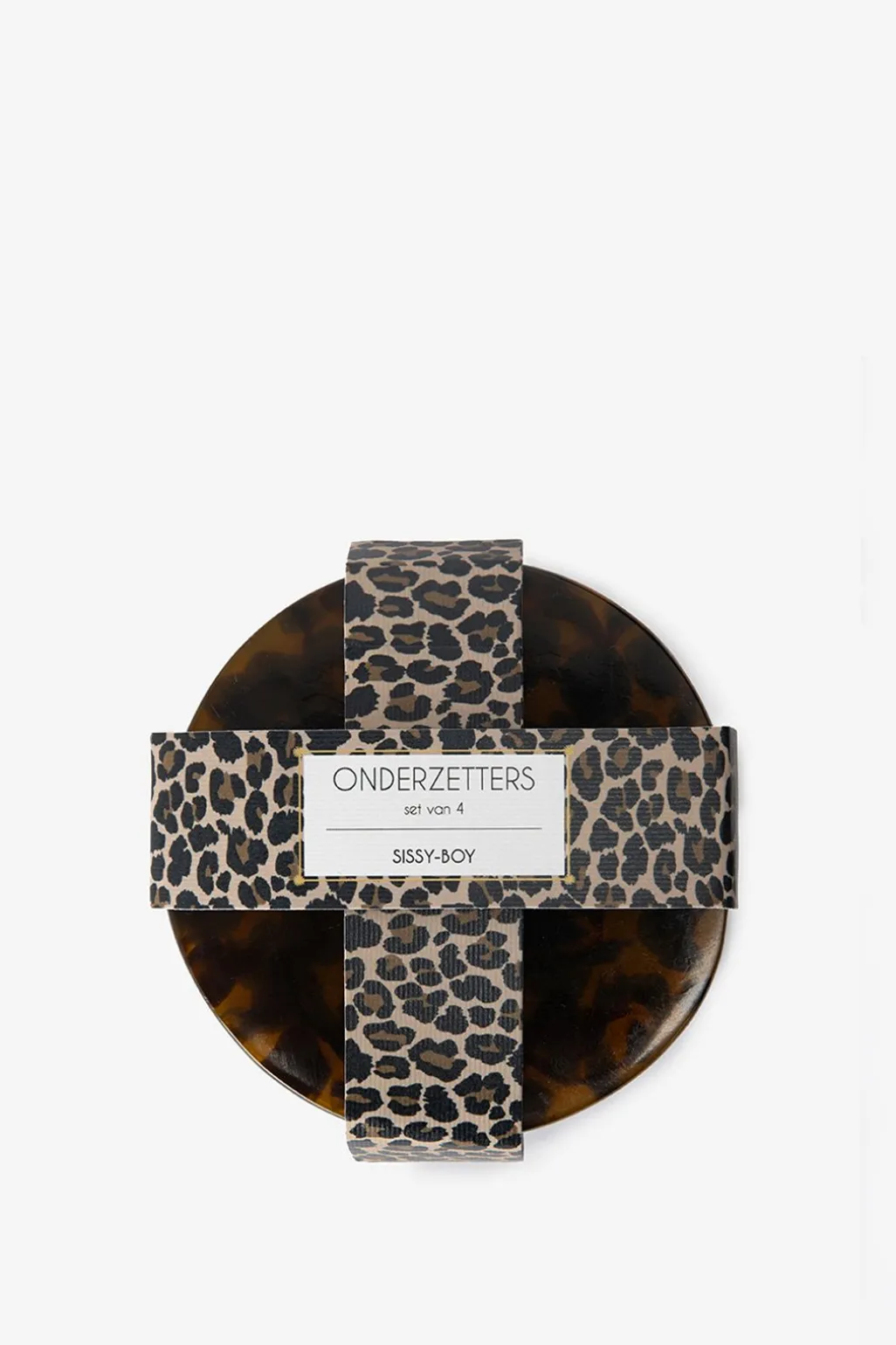 Bruine onderzetters met leopard print