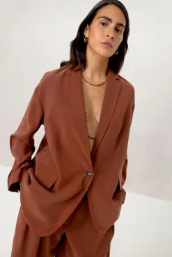 Bruine oversized blazer