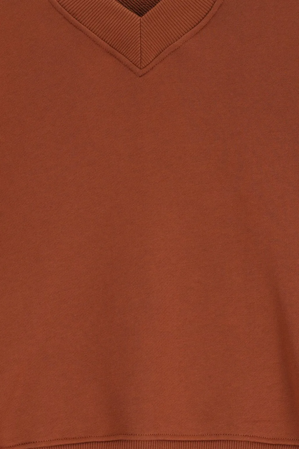 Bruine oversized sweater met v-hals