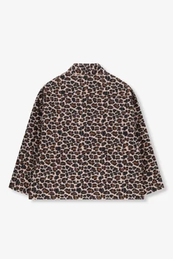 Bruine padded jack met leopard print