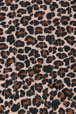 Bruine padded jack met leopard print