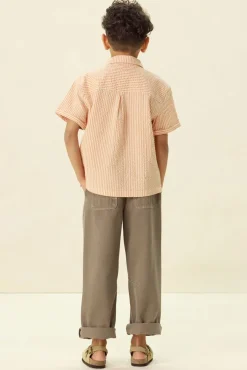 Bruine pull on broek met aantrekkoorden