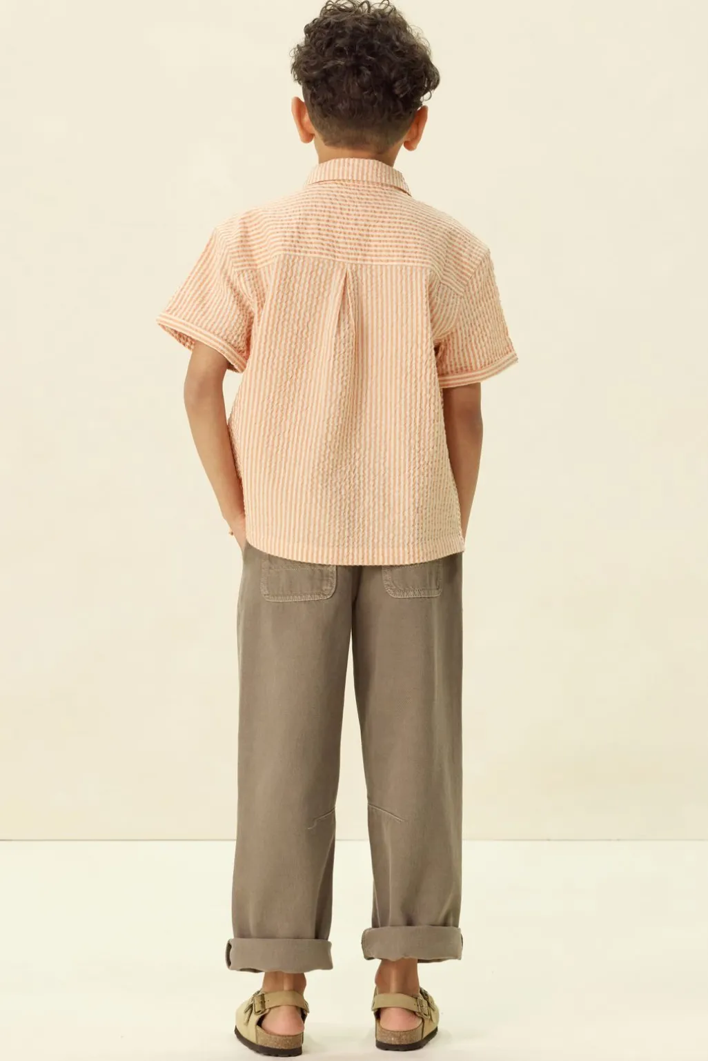 Bruine pull on broek met aantrekkoorden