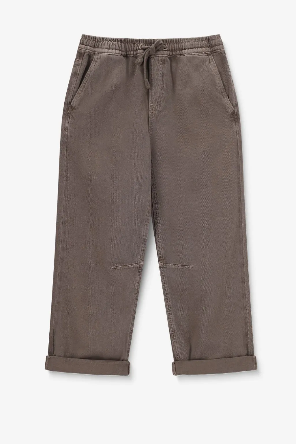Bruine pull on broek met aantrekkoorden