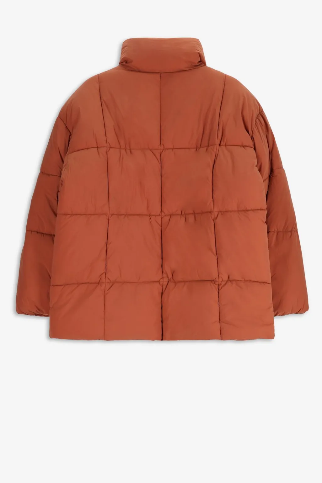 Bruine quilted puffer jas