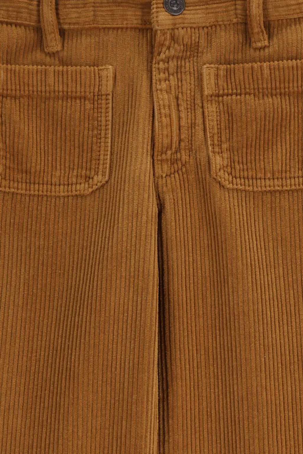 Bruine ribcord straight leg broek