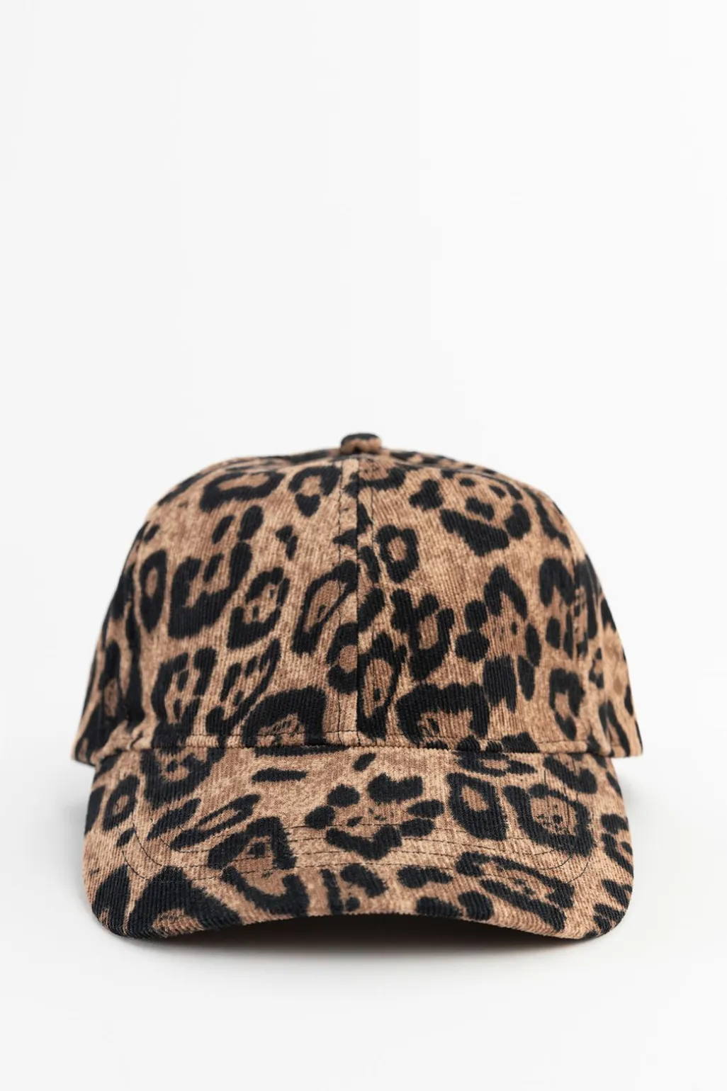 Bruine ribstof pet met leopard print