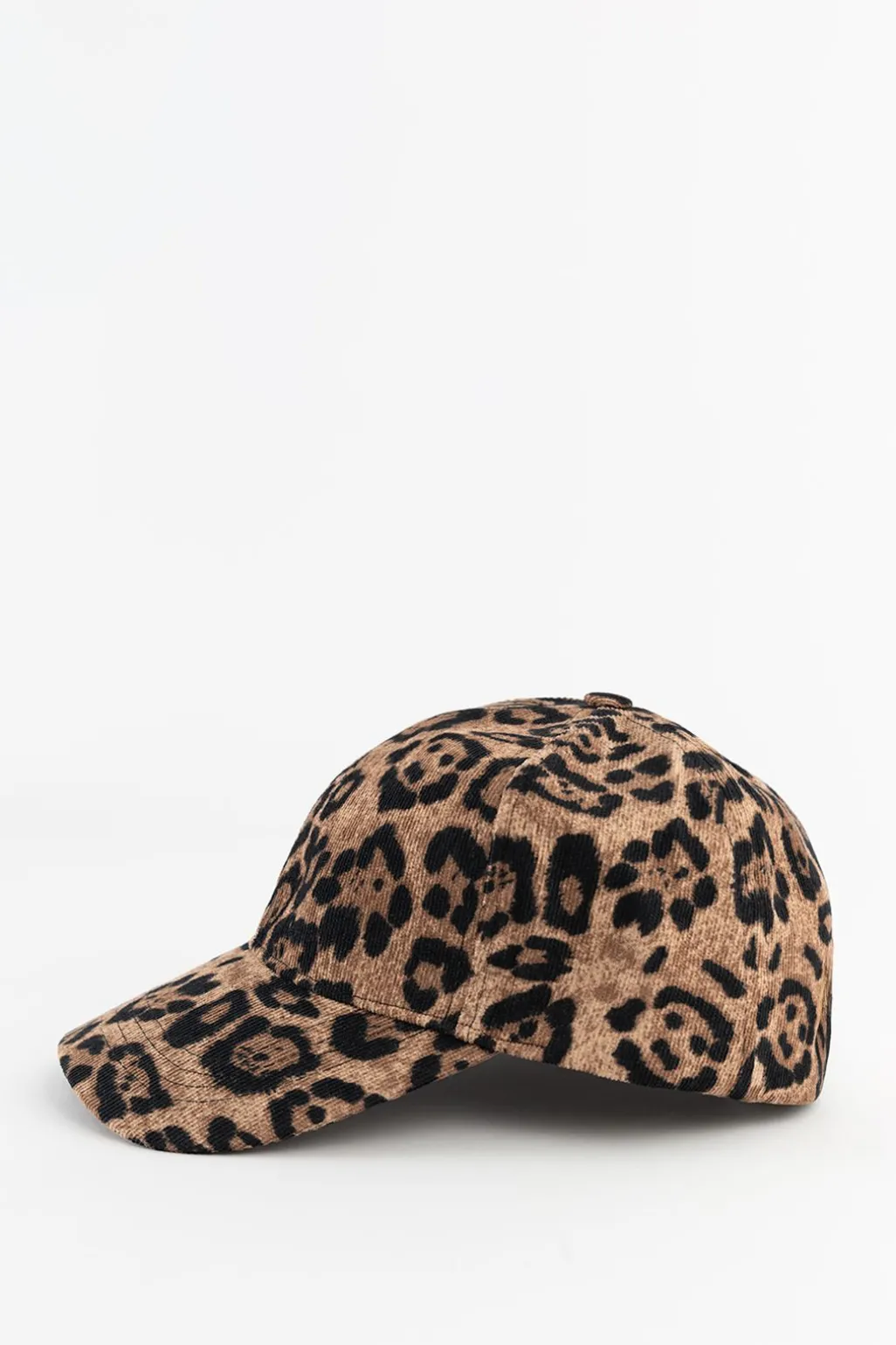 Bruine ribstof pet met leopard print