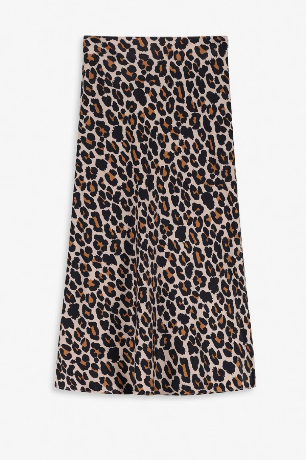 Bruine satijnen rok met leopard print