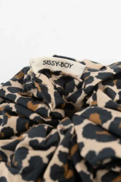 Bruine scrunchie met leopard print