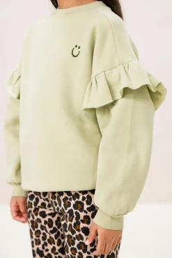 Bruine straight leg jeans met leopard print