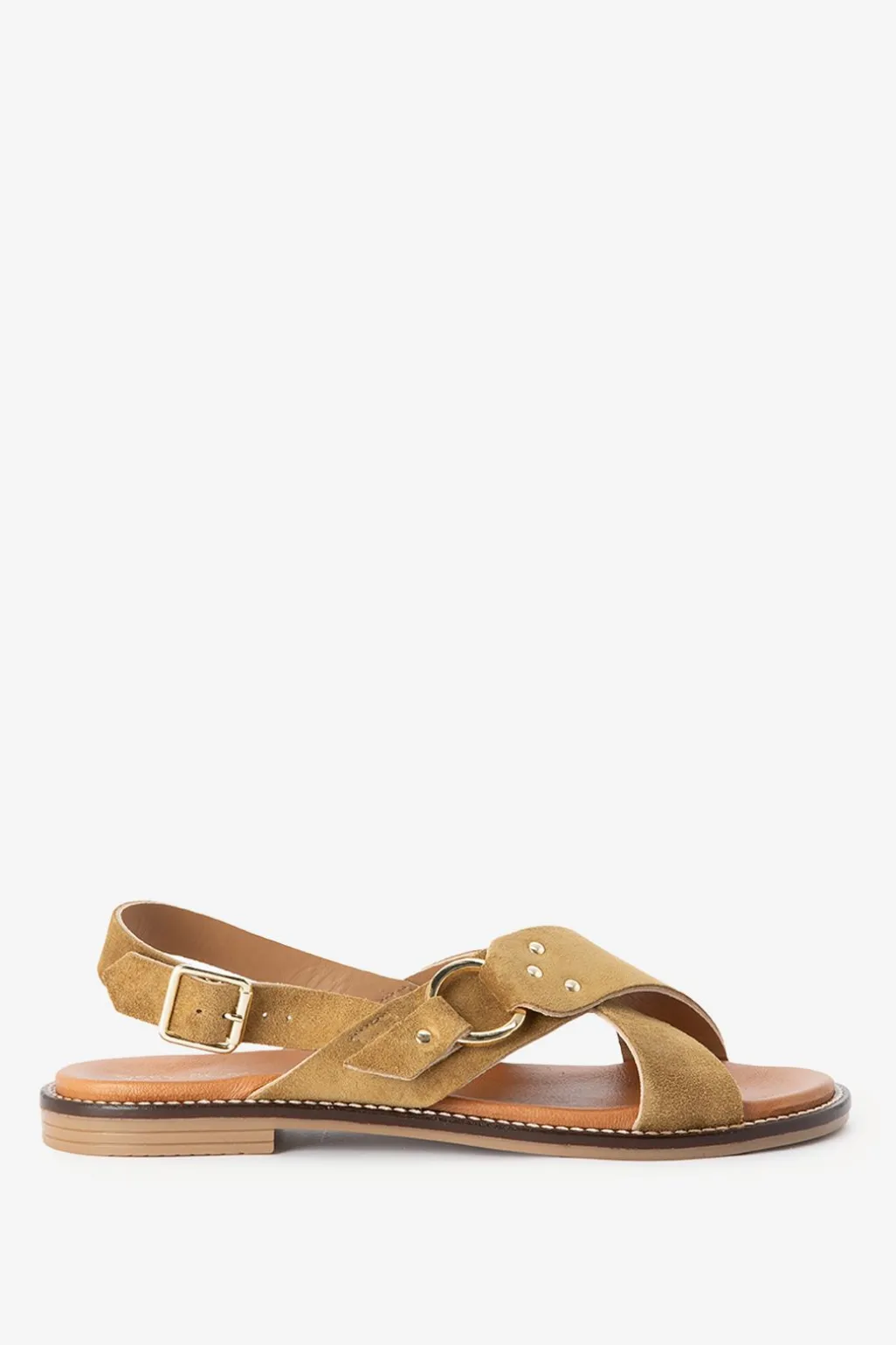 Bruine suède sandalen