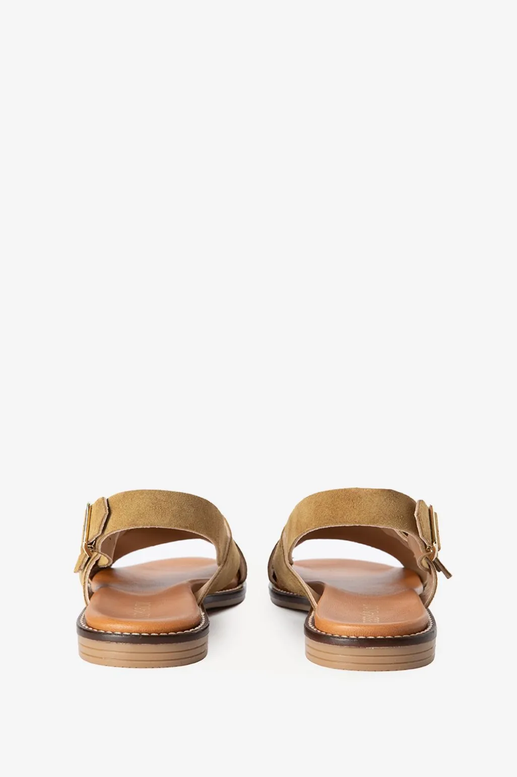 Bruine suède sandalen