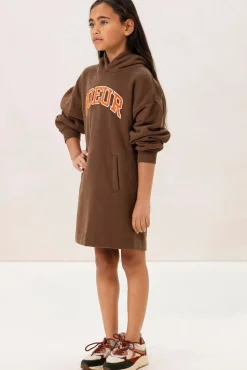 Bruine sweatjurk met artwork