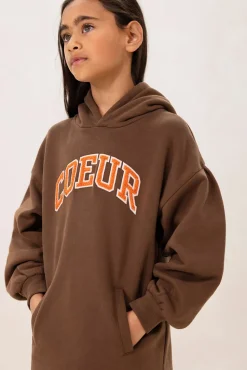 Bruine sweatjurk met artwork