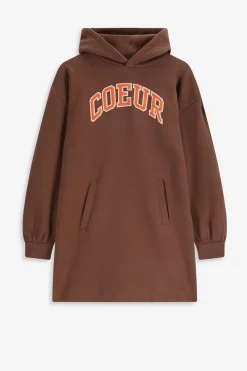 Bruine sweatjurk met artwork