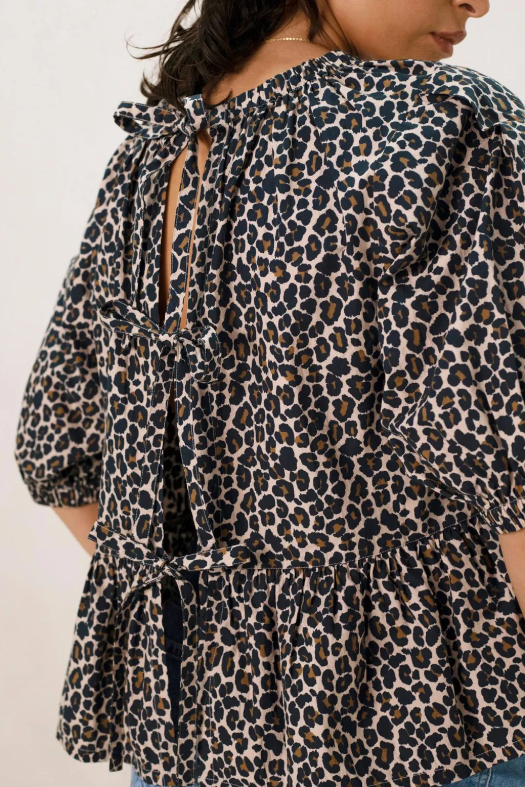 Bruine top met leopard print