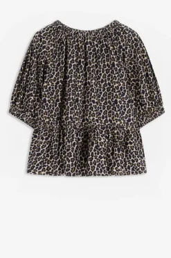 Bruine top met leopard print