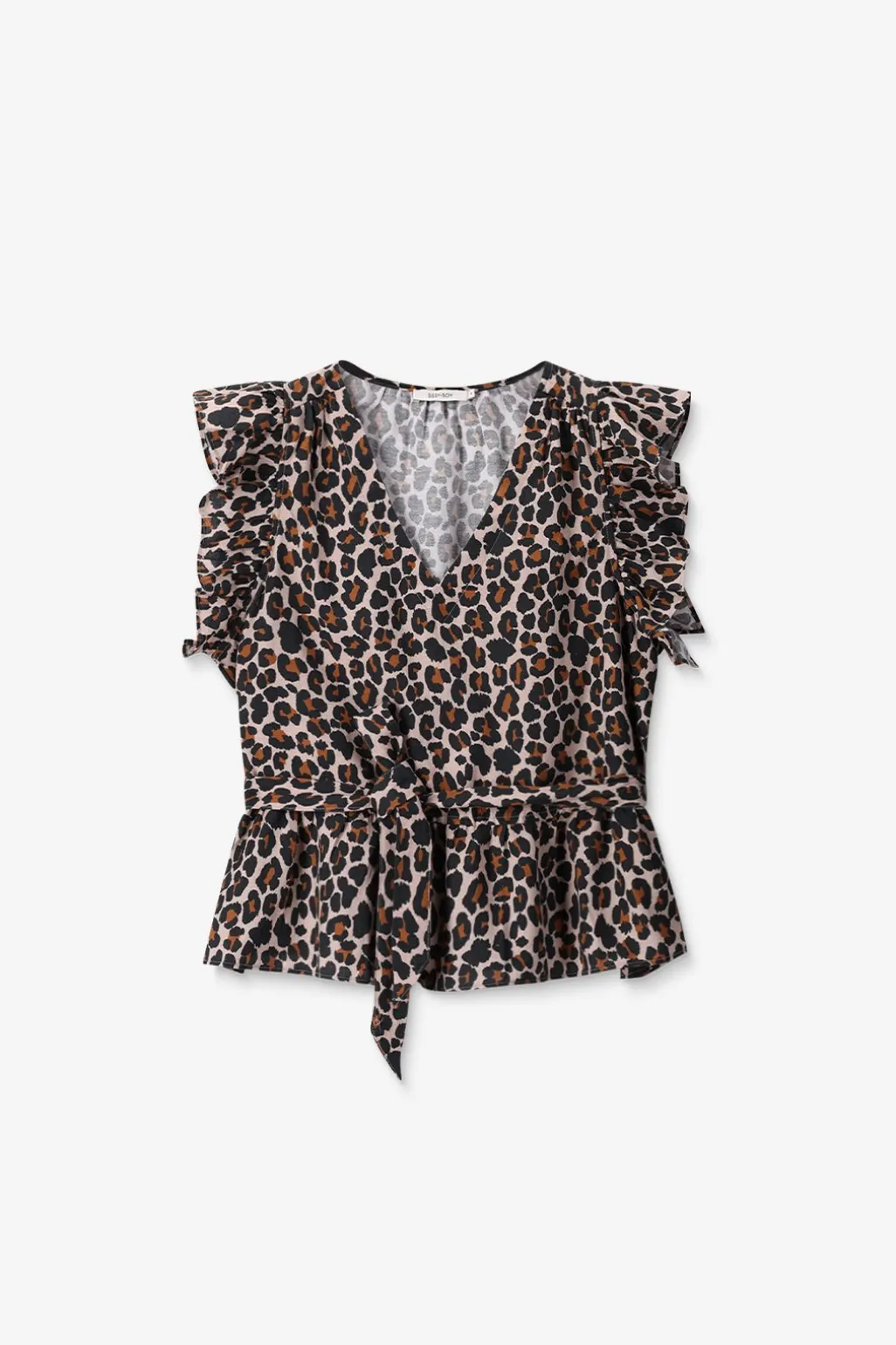 Bruine top met leopard print