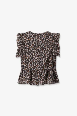 Bruine top met leopard print