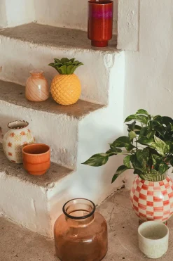 Bruine vaas van gerecycled glas garcia