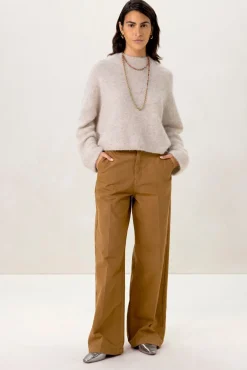 Bruine wide leg jeans