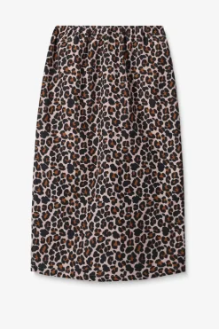 Bruine wikkelrok met leopard print