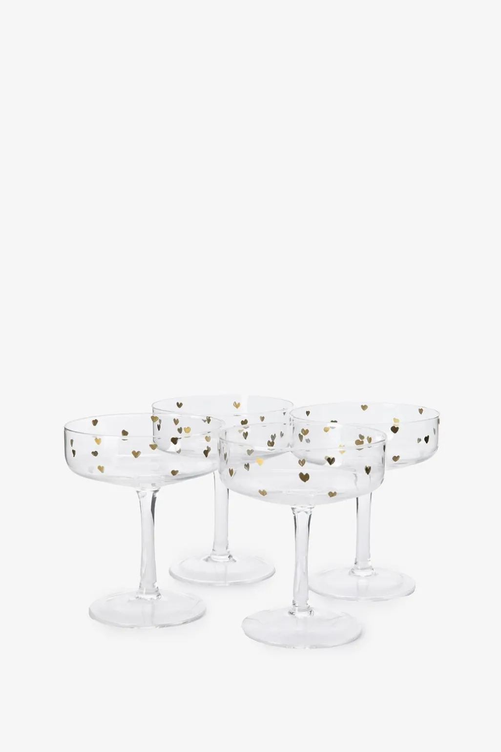 Champagneglazen met gouden hartjes