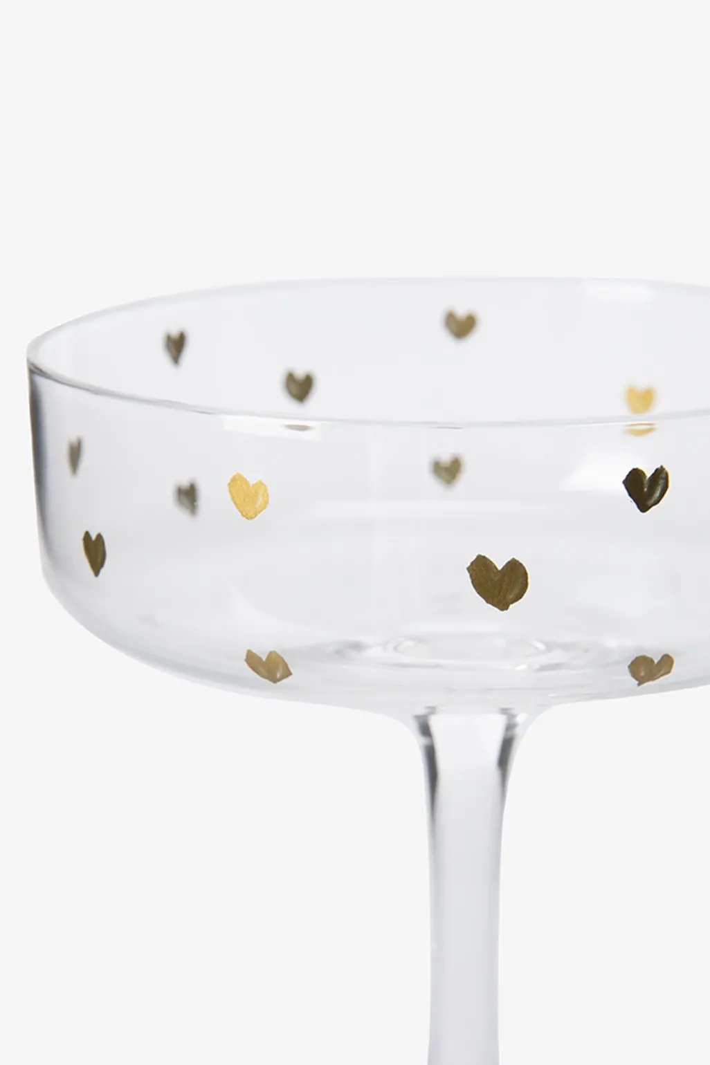 Champagneglazen met gouden hartjes